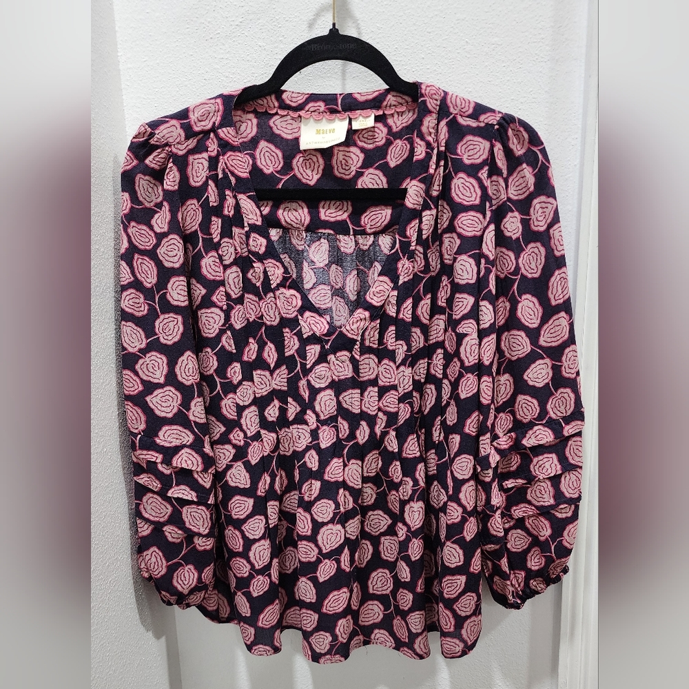 MAEVE for Anthropologie Pleated Blouse Size